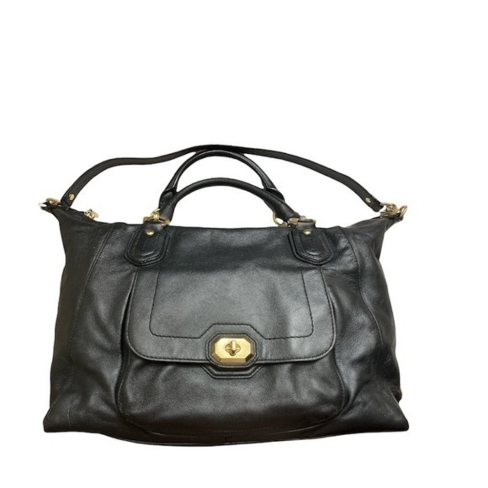 Coach black Campbell turnlock satchel bag f25508